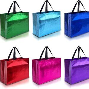 Mix Color Extra Large Gift Bags with Handles – Set of 12 Reusable Gift Bags